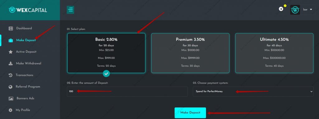 Add Funds Wexcapital.net