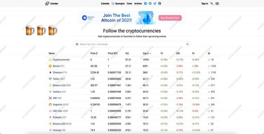 Crypto Trading & Coindar